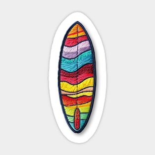 Embroidered Surfboard Patch Design Sticker